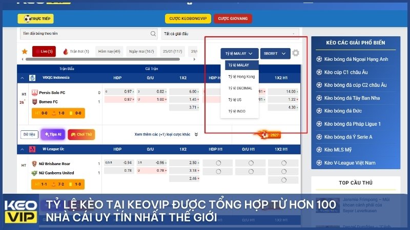 Tỷ lệ kèo keovip clubv shop minh bạch và chính xác tuyệt đối